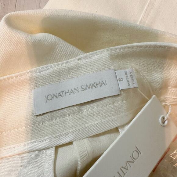 Jonathan Simkhai Jesslyn Cropped Flare Pants White Size US 8 - Picture 4 of 13